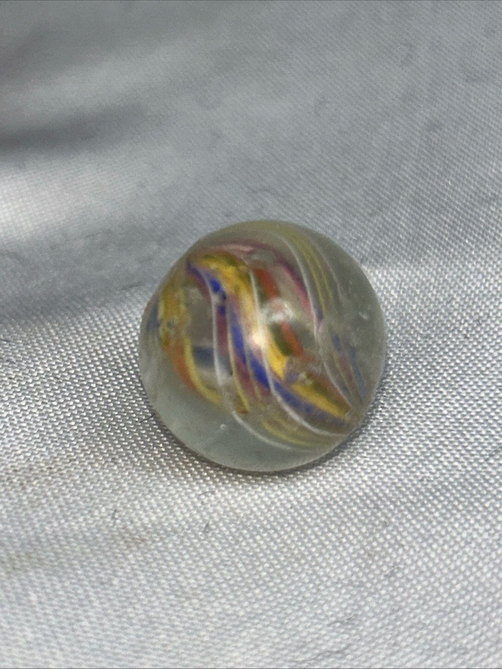 Handmade GERMAN vintage Swirl Glass marble very rare Multicolor double core?